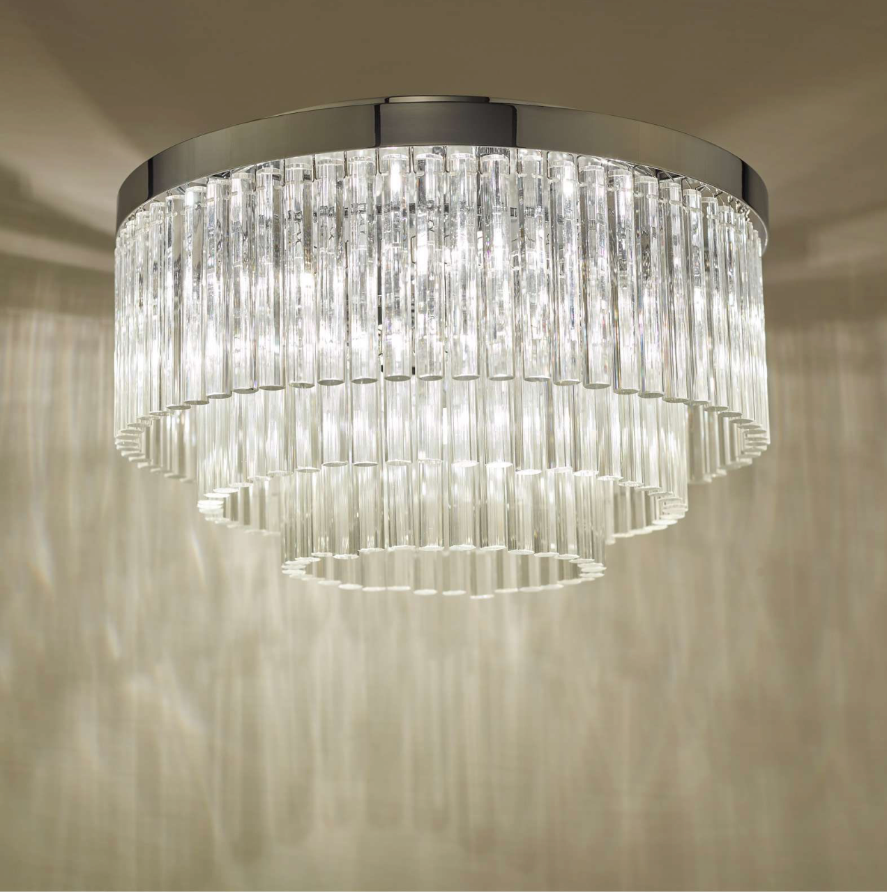 Logan 5 Light Flush Polished Chrome Clear Glass