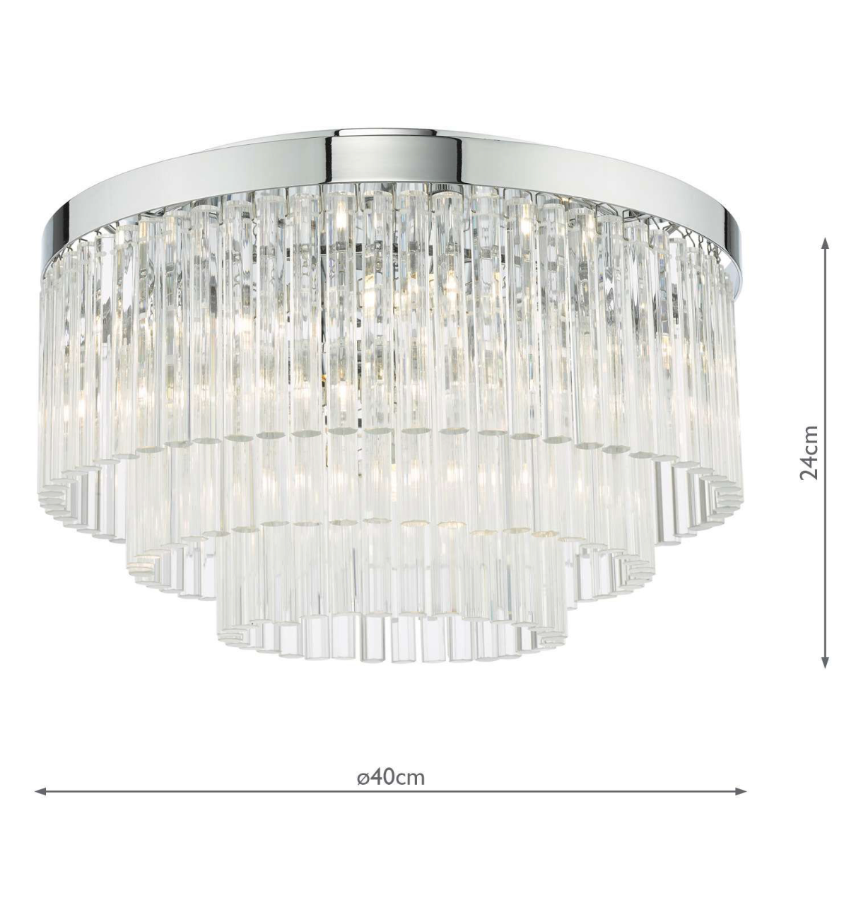 Logan 5 Light Flush Polished Chrome Clear Glass