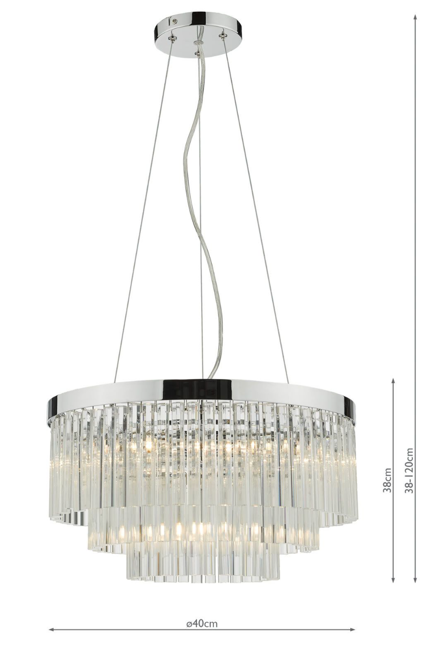Giovana 5lt Pendant Polished Chrome & Glass GIO0508 där lighitng