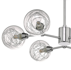 Tyka 6lt Semi Flush Polished Chrome & Glass Dar Lighting