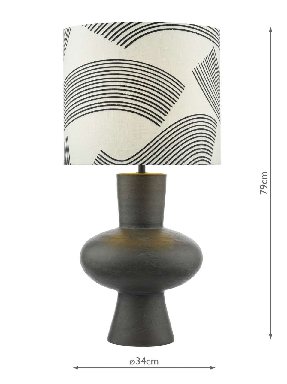 Miho Table Lamp Black/Bronze With Shade