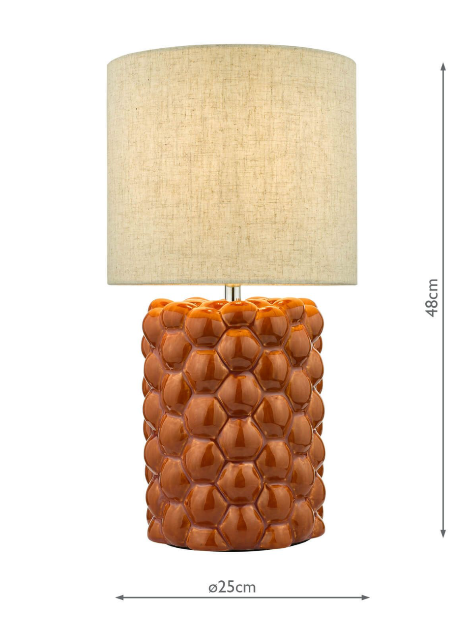 Jayden Table Lamp Orange Glaze With Shade dar Lighting