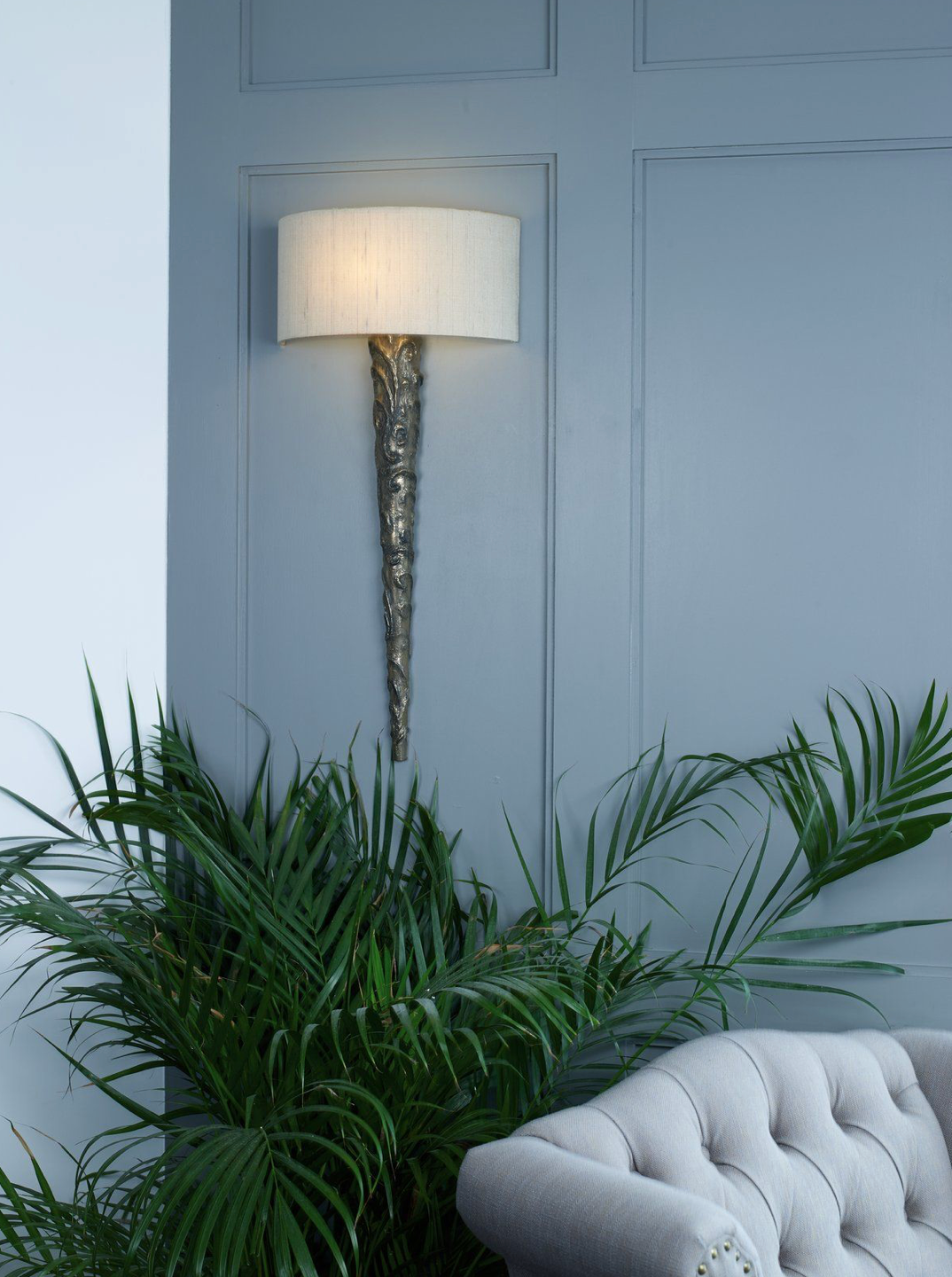 David Hunt Lighting Knurl Pewter Wall Light KNU0799 Bespoke Shade
