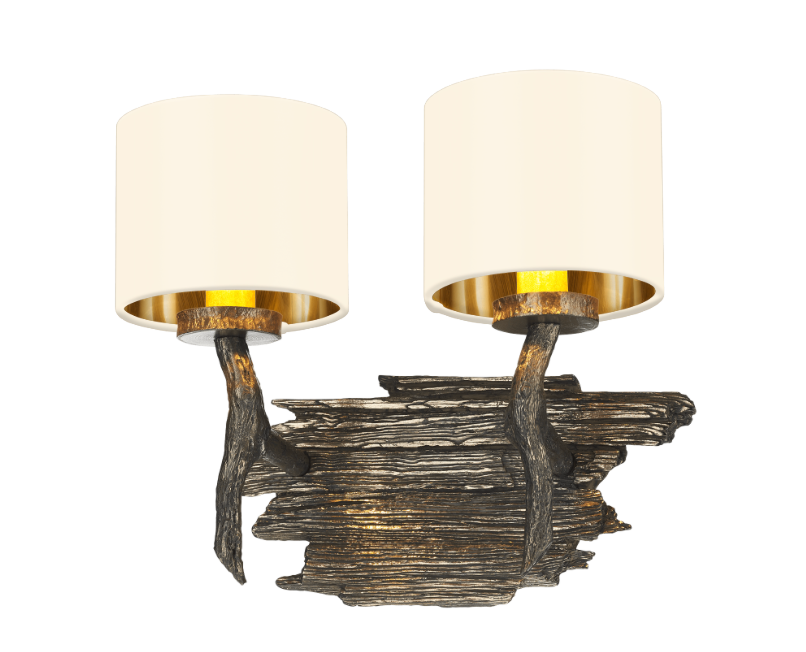 David Hunt Lighting Joshua Double Wall Light JOS0999 with Shade