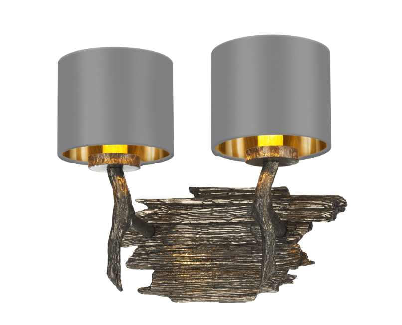 David Hunt Lighting Joshua Double Wall Light JOS0999 with Shade