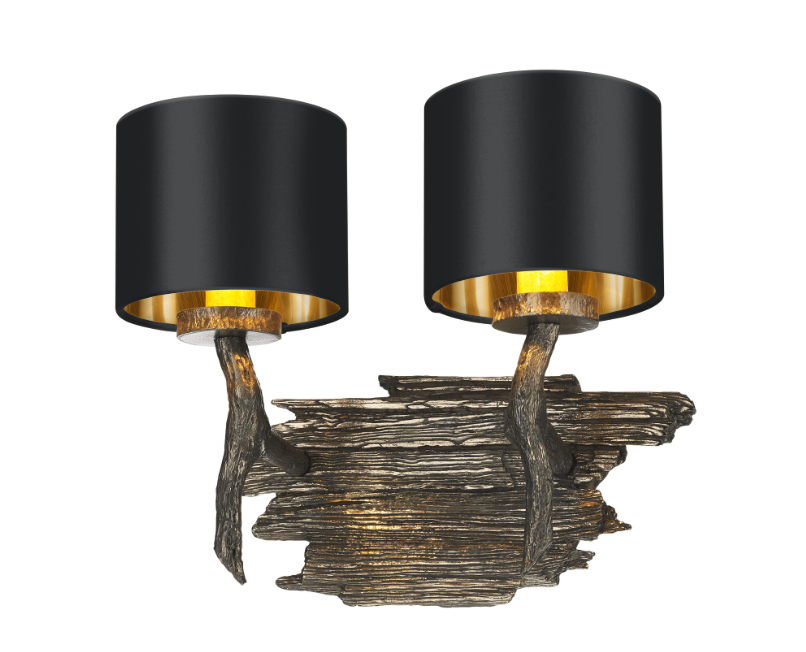 David Hunt Lighting Joshua Double Wall Light JOS0999 with Shade