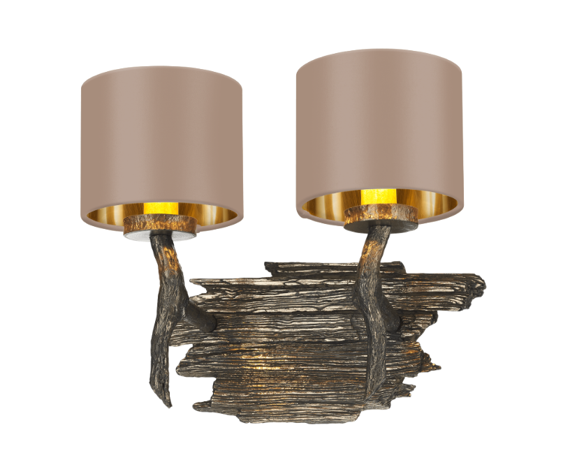David Hunt Lighting Joshua Double Wall Light JOS0999 with Shade
