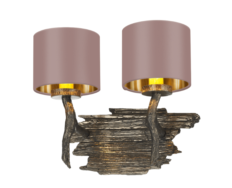 David Hunt Lighting Joshua Double Wall Light JOS0999 with Shade