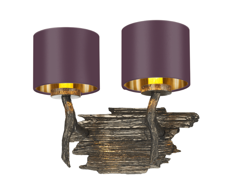 David Hunt Lighting Joshua Double Wall Light JOS0999 with Shade