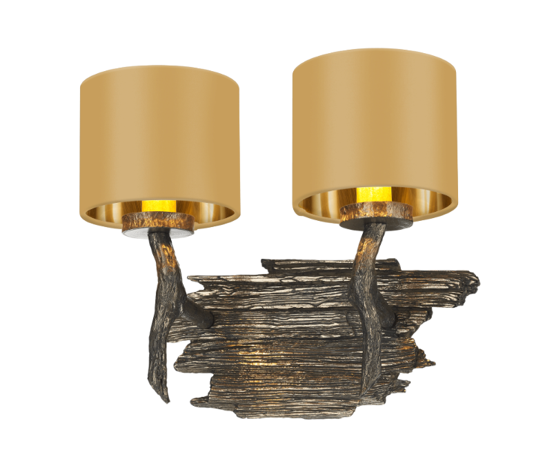 David Hunt Lighting Joshua Double Wall Light JOS0999 with Shade
