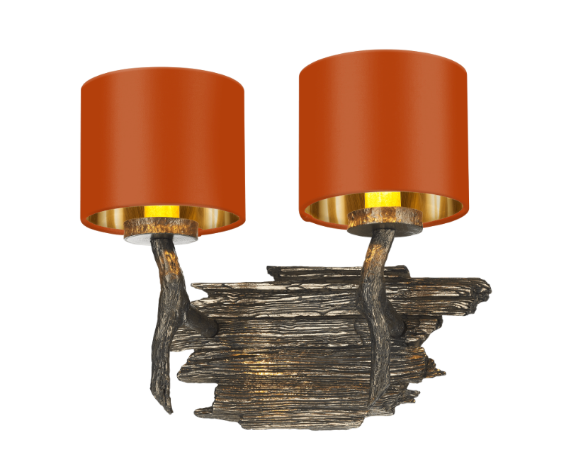David Hunt Lighting Joshua Double Wall Light JOS0999 with Shade
