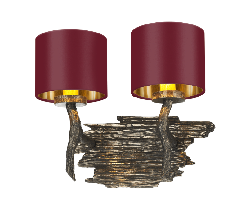 David Hunt Lighting Joshua Double Wall Light JOS0999 with Shade