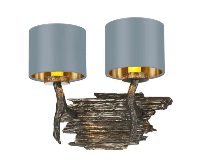 David Hunt Lighting Joshua Double Wall Light JOS0999 with Shade
