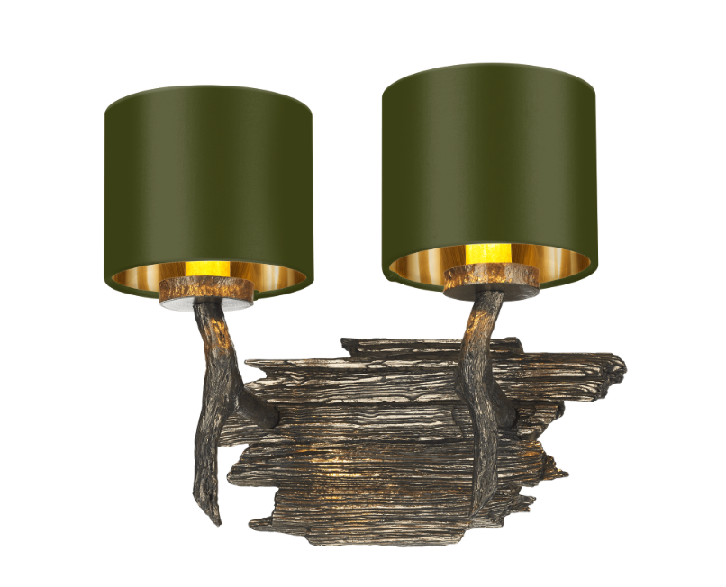 David Hunt Lighting Joshua Double Wall Light JOS0999 with Shade