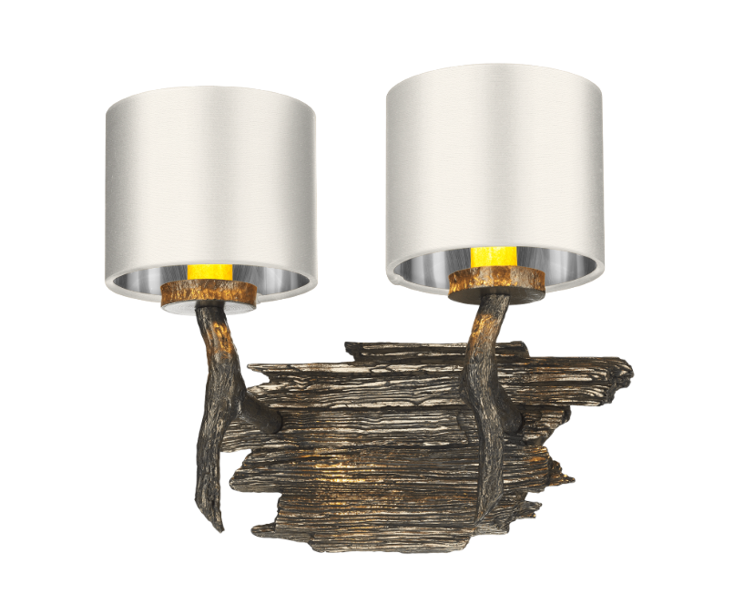 David Hunt Lighting Joshua Double Wall Light JOS0999 with Shade