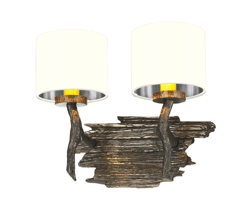 David Hunt Lighting Joshua Double Wall Light JOS0999 with Shade