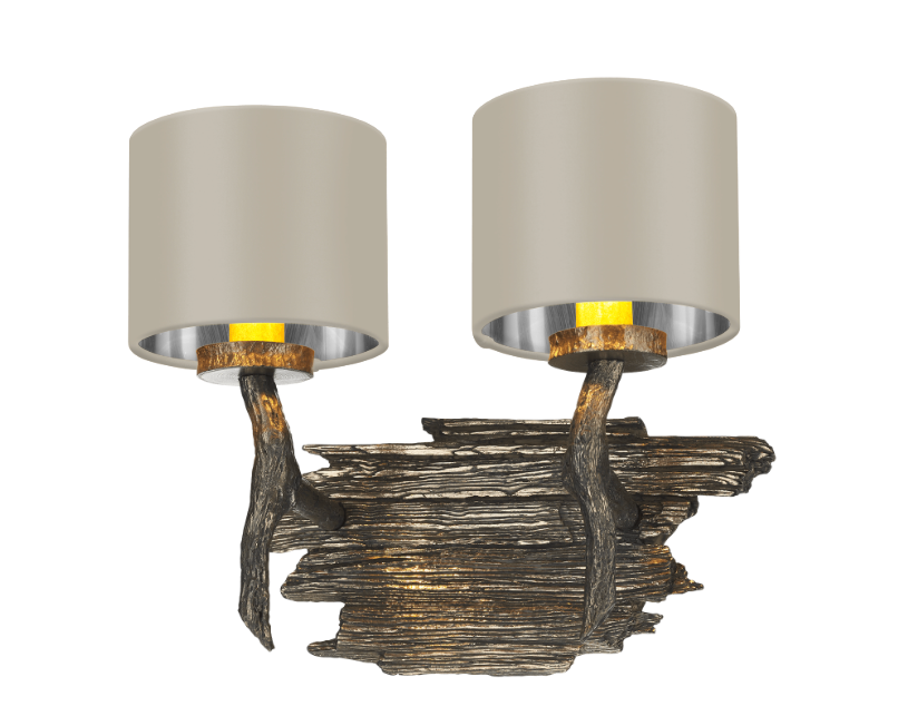 David Hunt Lighting Joshua Double Wall Light JOS0999 with Shade