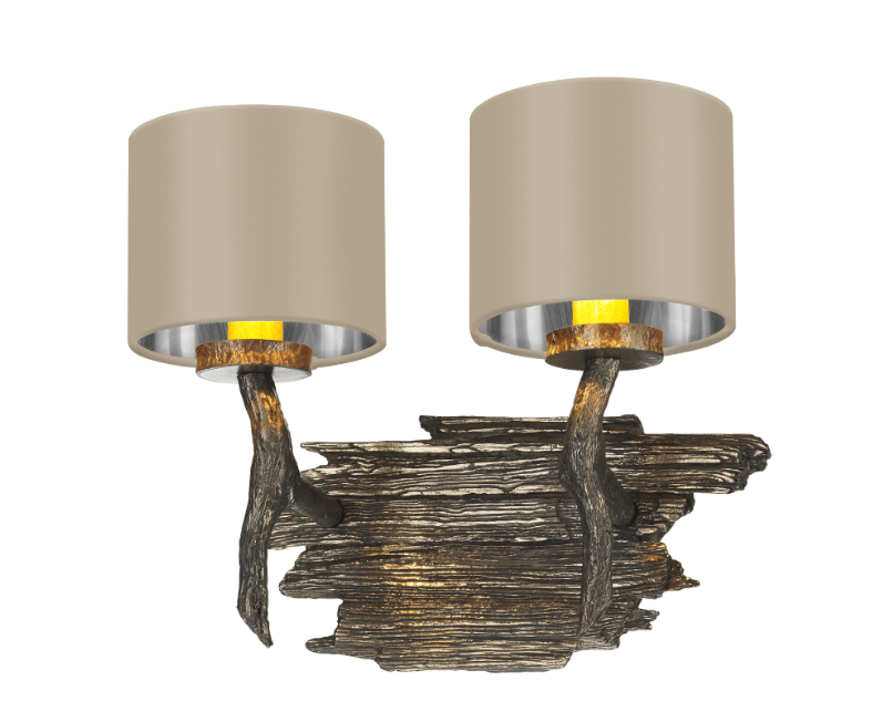 David Hunt Lighting Joshua Double Wall Light JOS0999 with Shade