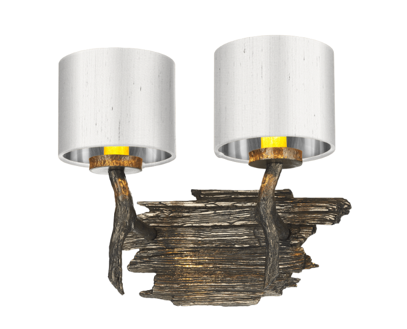 David Hunt Lighting Joshua Double Wall Light JOS0999 with Shade