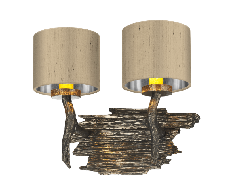 David Hunt Lighting Joshua Double Wall Light JOS0999 with Shade