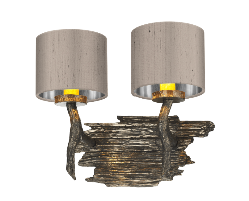 David Hunt Lighting Joshua Double Wall Light JOS0999 with Shade