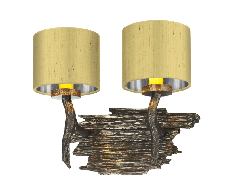 David Hunt Lighting Joshua Double Wall Light JOS0999 with Shade