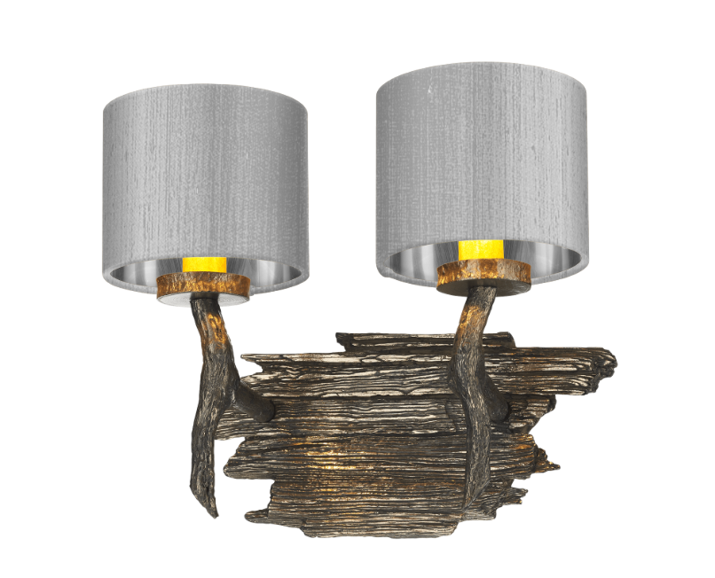 David Hunt Lighting Joshua Double Wall Light JOS0999 with Shade