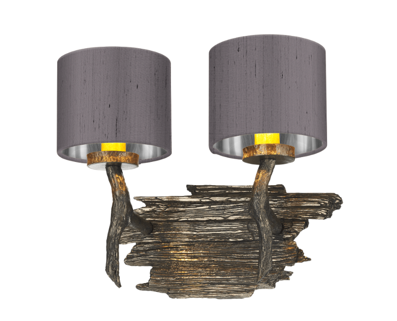 David Hunt Lighting Joshua Double Wall Light JOS0999 with Shade
