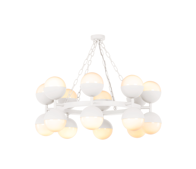 Bilbao 16 Light Pendant Bespoke and Opal Glass