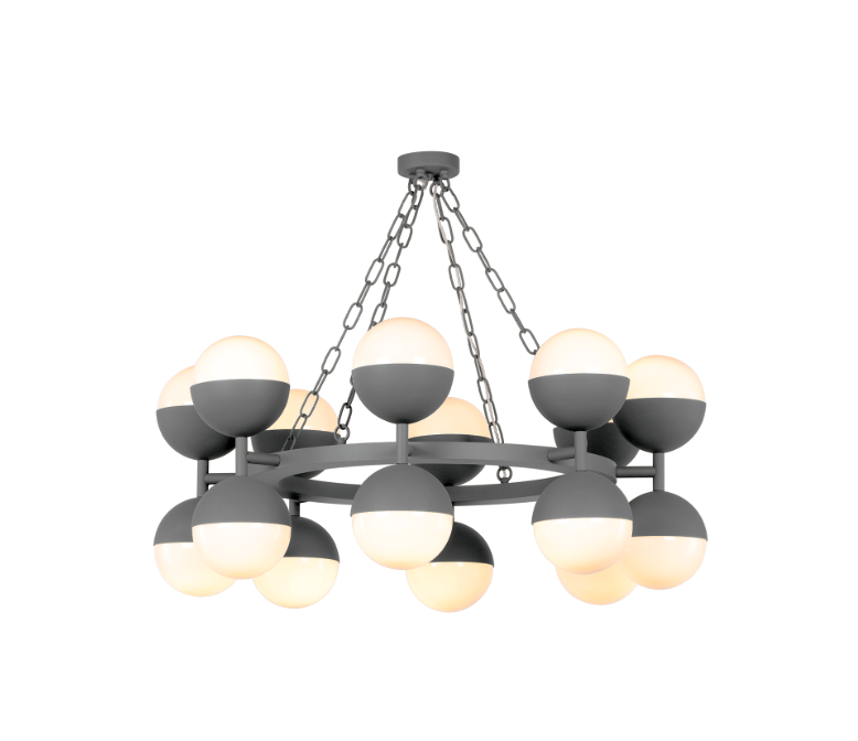 Bilbao 16 Light Pendant Bespoke and Opal Glass