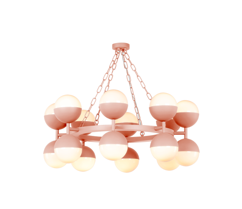 Bilbao 16 Light Pendant Bespoke and Opal Glass