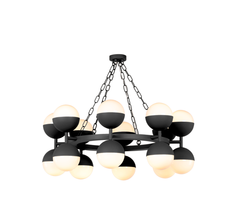 Bilbao 16 Light Pendant Bespoke and Opal Glass