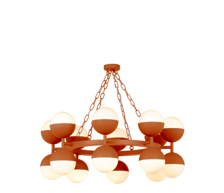 Bilbao 16 Light Pendant Bespoke and Opal Glass