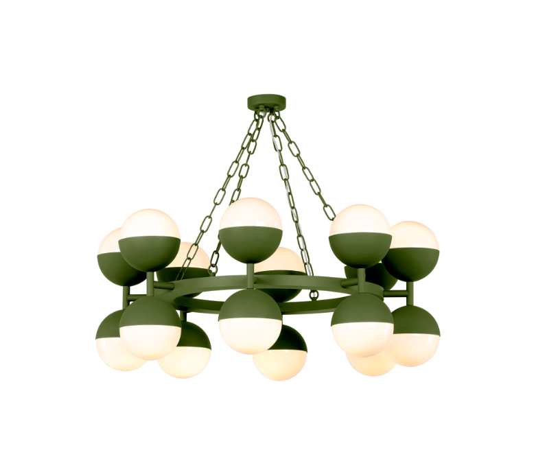 Bilbao 16 Light Pendant Bespoke and Opal Glass