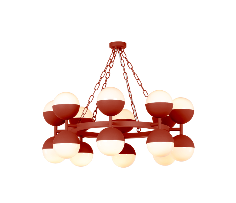 Bilbao 16 Light Pendant Bespoke and Opal Glass