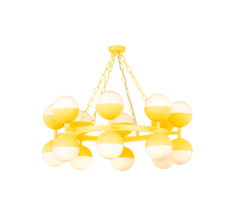 Bilbao 16 Light Pendant Bespoke and Opal Glass