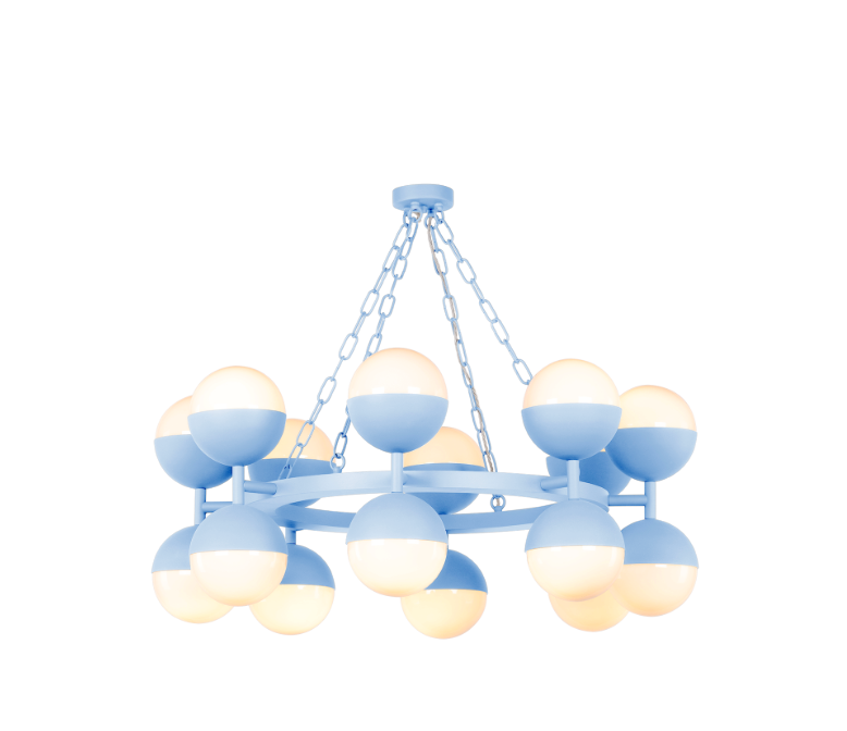 Bilbao 16 Light Pendant Bespoke and Opal Glass