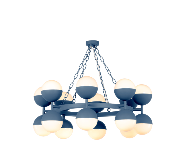 Bilbao 16 Light Pendant Bespoke and Opal Glass