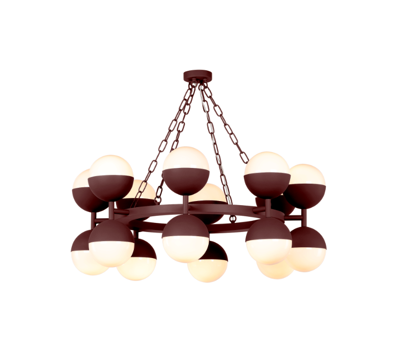 Bilbao 16 Light Pendant Bespoke and Opal Glass