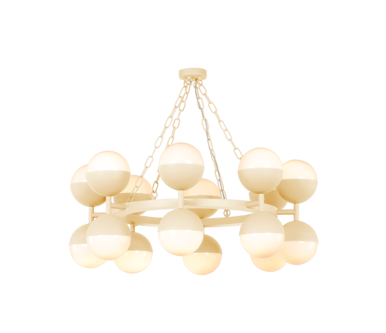 Bilbao 16 Light Pendant Bespoke and Opal Glass
