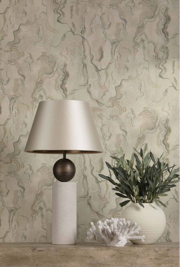 Ayla Table Lamp Jesmonite and Antique Brass Base Only