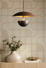Copenhagen 3 Light Pendant Antique Brass and Cocoa