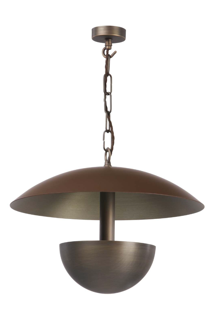 Copenhagen 3 Light Pendant Antique Brass and Cocoa