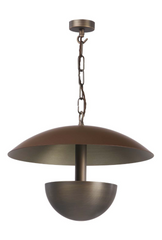 Copenhagen 3 Light Pendant Antique Brass and Cocoa