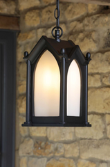Canterbury Outdoor Porch Light Black and Frosted Glass IP23