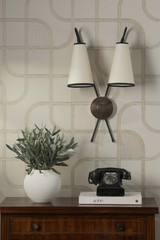 Battersea Double Wall Light Black and Bronze With Shades