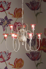 Honfleur 9 Light Chandelier Grey/Gold with Azalea Glass