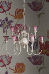 Honfleur 9 Light Chandelier Grey/Gold with Azalea Glass