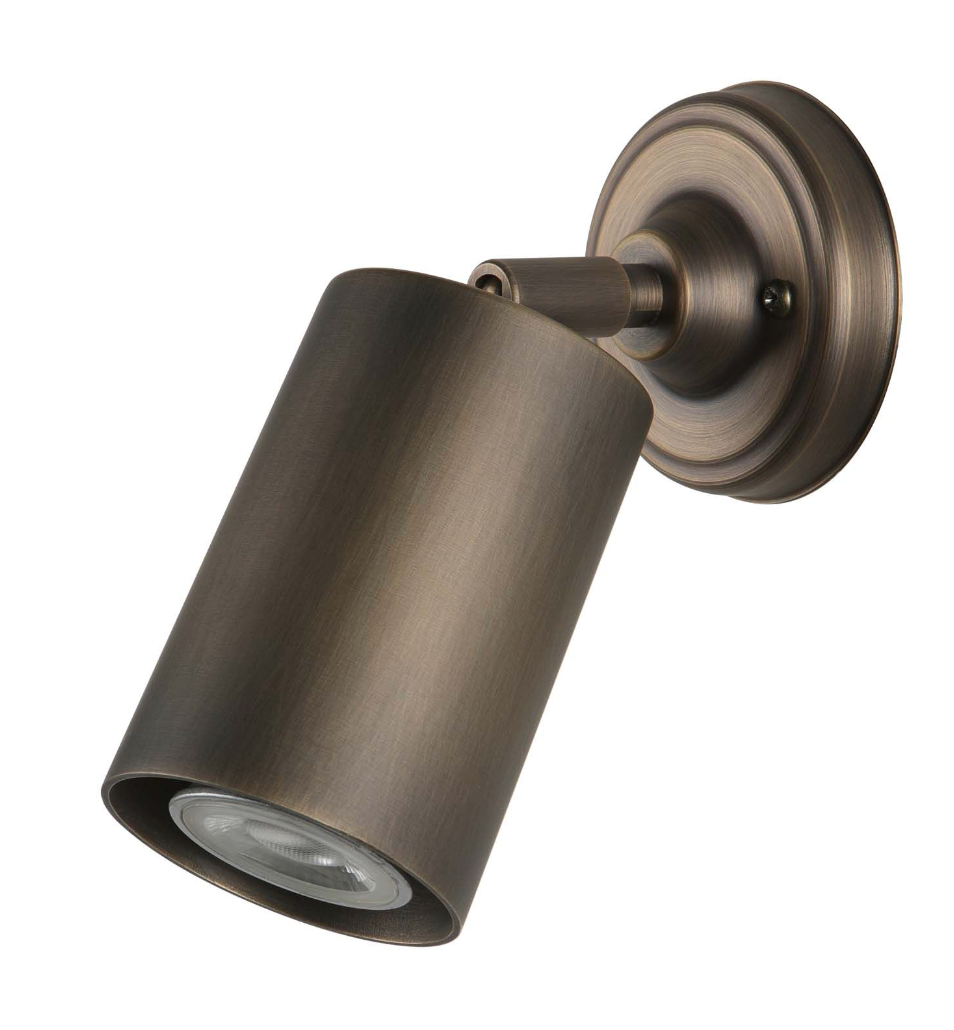 Weston Single Spotlight Antique Brass