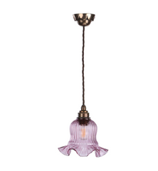 Mia Single Pendant Bronze with Azalea Glass